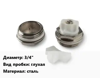 Пробка для радиатора 3/4" глухая сталь